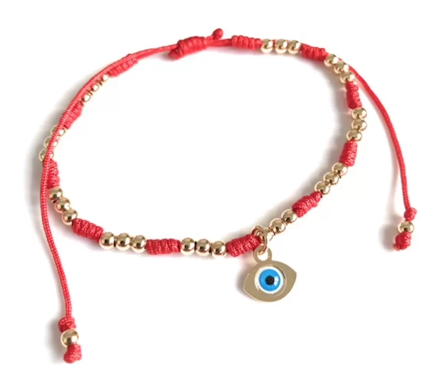 Evil Eye Red String Bracelet Adjustable