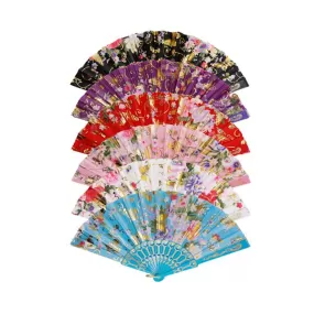 Fan - Gold Butterfly Floral Garden Print Handheld Fan