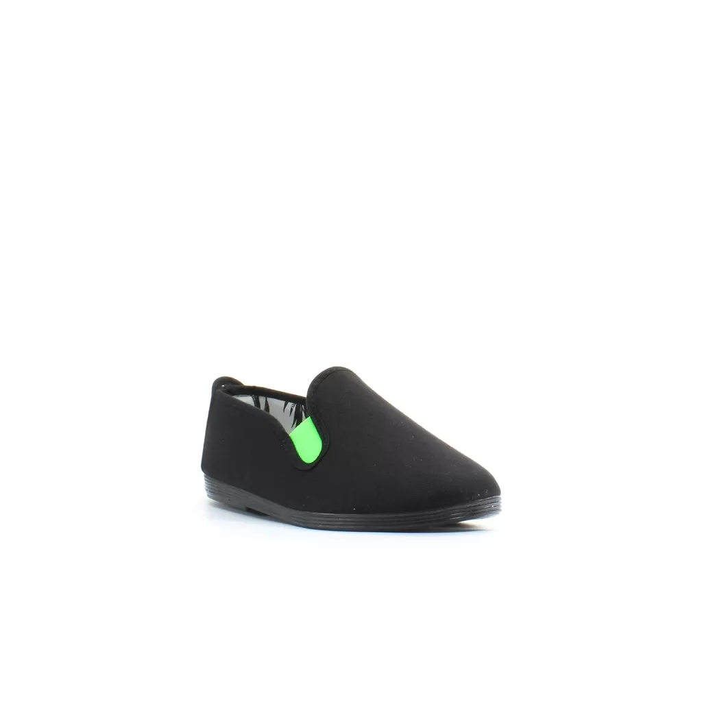 Flossy Menorca Kids Black Plimsolls