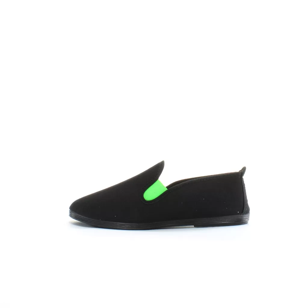 Flossy Menorca Kids Black Plimsolls