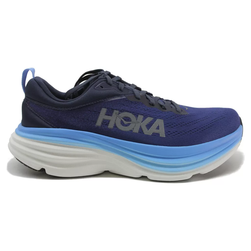 Hoka One One Mens Trainers Bondi 8 Lace-Up Low-Top Running Sneakers Textile - UK 10.5