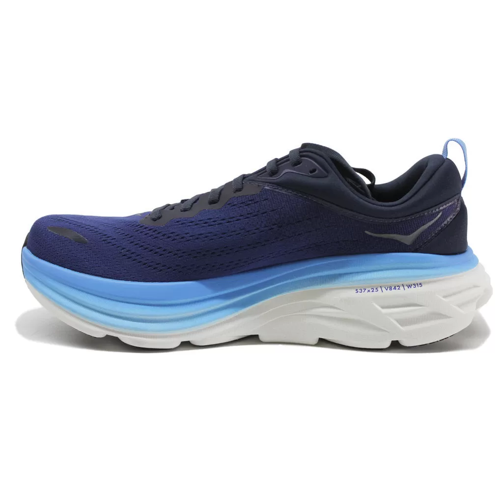 Hoka One One Mens Trainers Bondi 8 Lace-Up Low-Top Running Sneakers Textile - UK 10.5