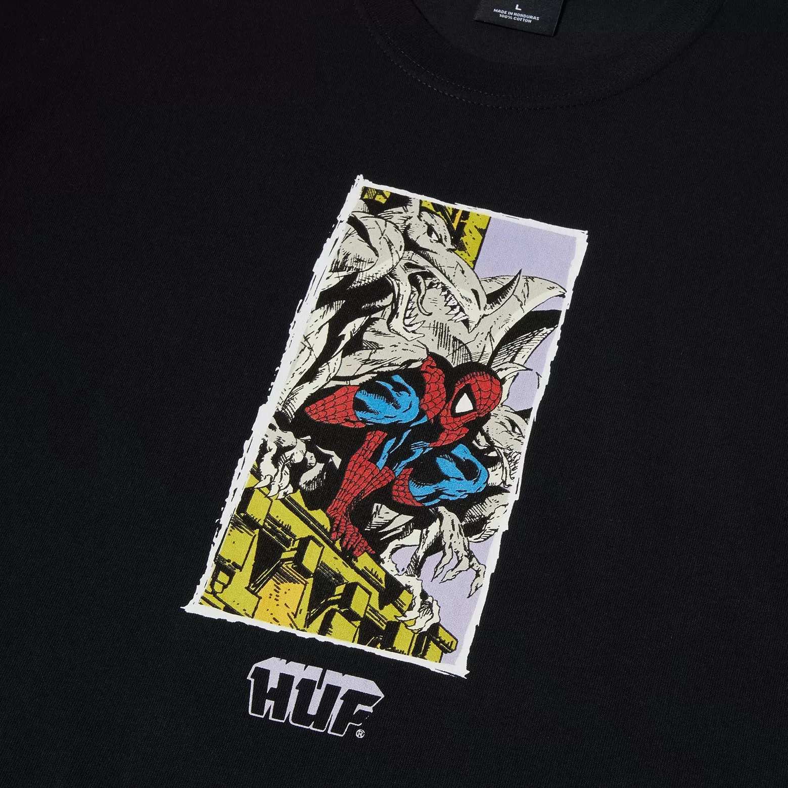 HUF T-SHIRT SPIDERMAN MOODY BLACK