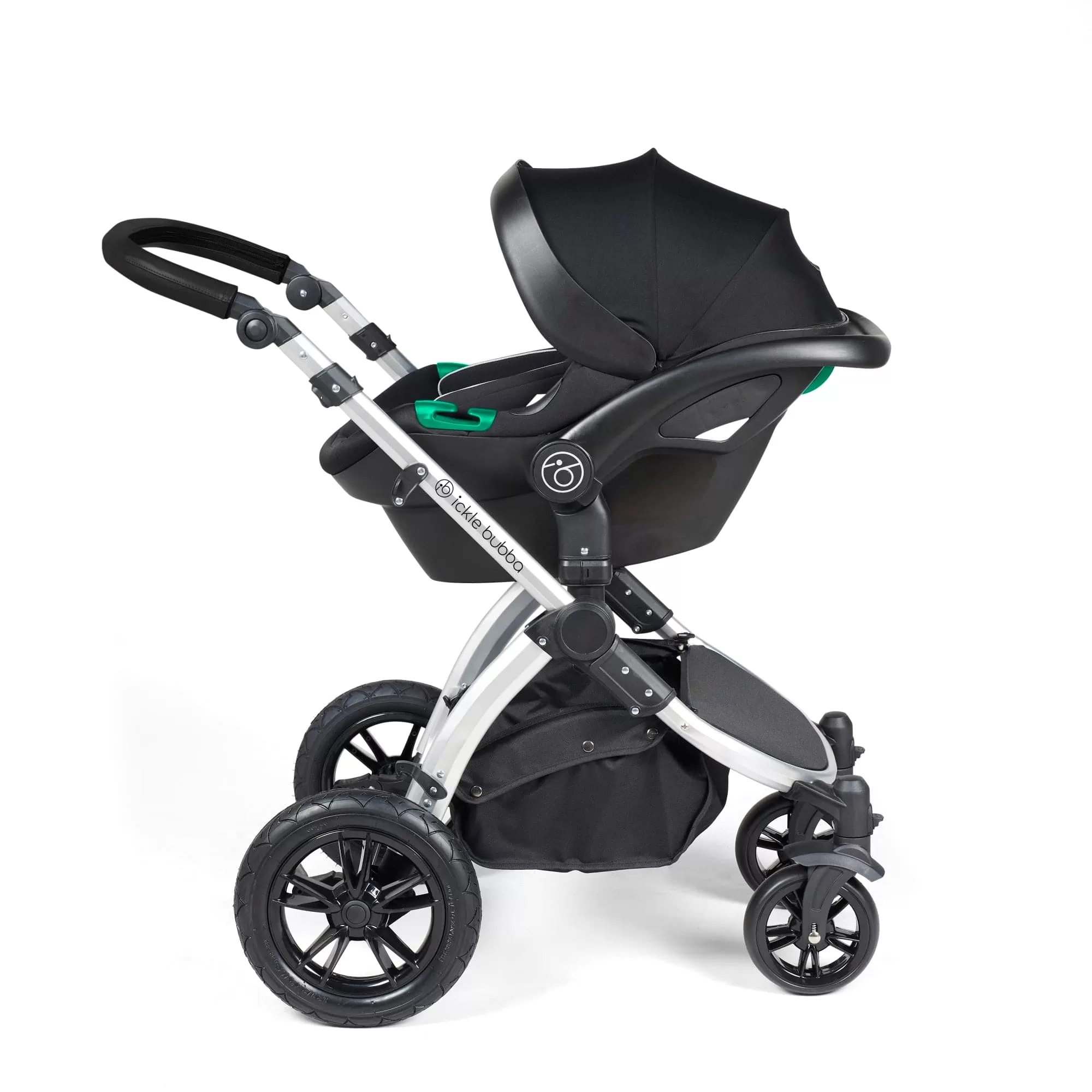 Ickle Bubba Stomp Luxe 3-in-1 I-Size Travel System - Silver / Midnight / Black