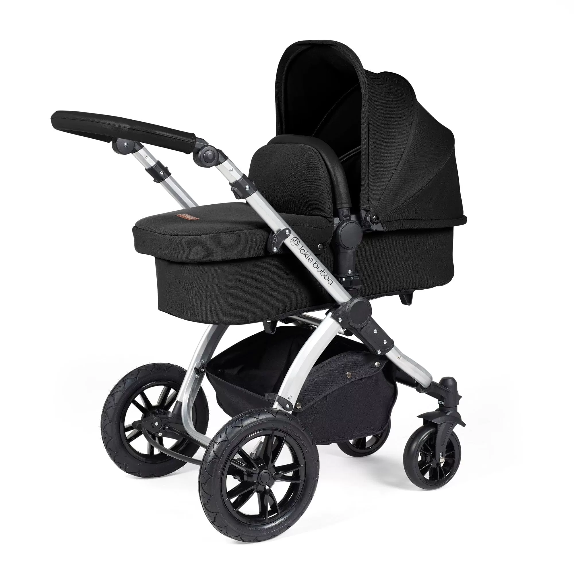 Ickle Bubba Stomp Luxe 3-in-1 I-Size Travel System - Silver / Midnight / Black