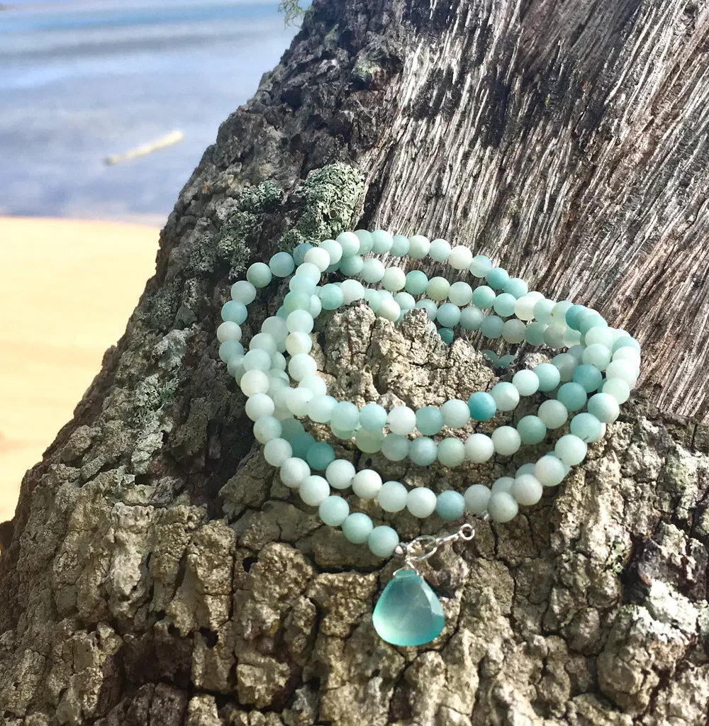 Intuition Infusion: Amazonite and Crystal Jewelry Set with Wrap Bracelet