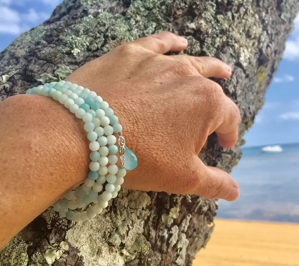 Intuition Infusion: Amazonite and Crystal Jewelry Set with Wrap Bracelet