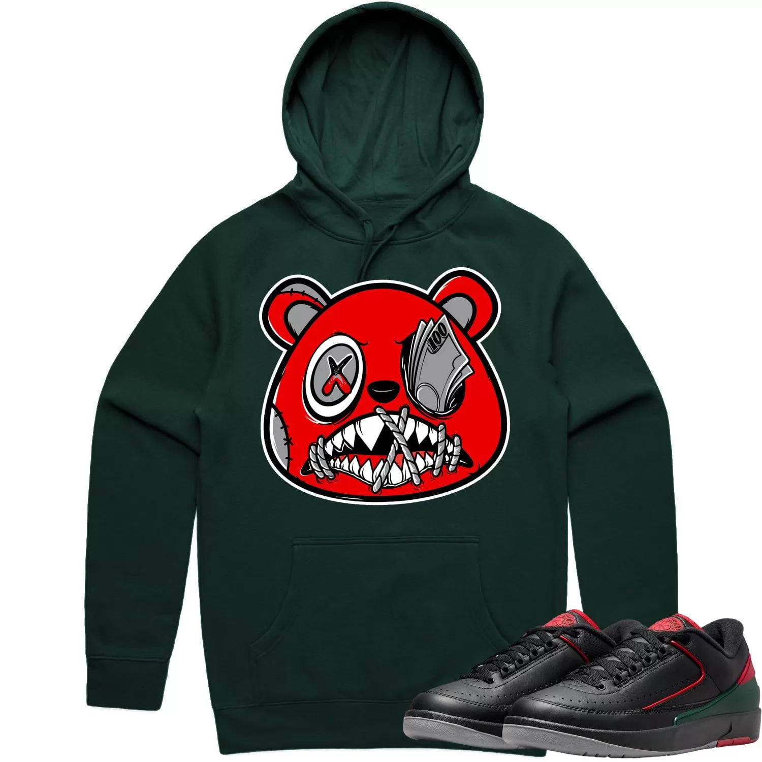 Jordan 2 Low Christmas 2s Hoodie to Match - ANGRY MONEY TALKS BAWS