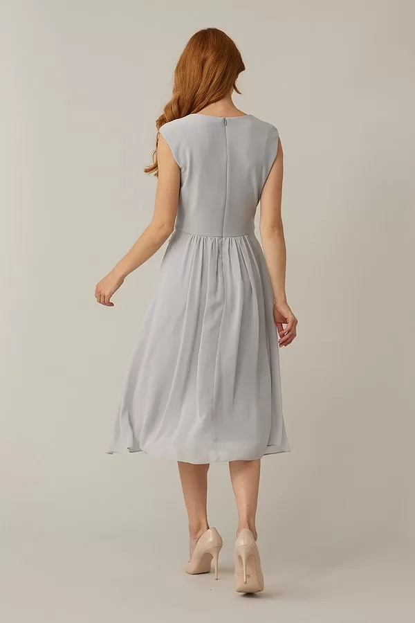 Joseph Ribkoff | Belted Waist Sleeveless Dress | Grey Frost