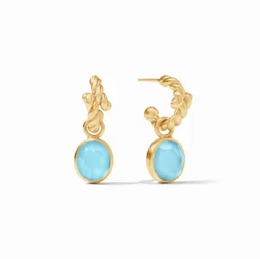 Julie Vos Nassau Hoop & Charm Earring, Capri Blue