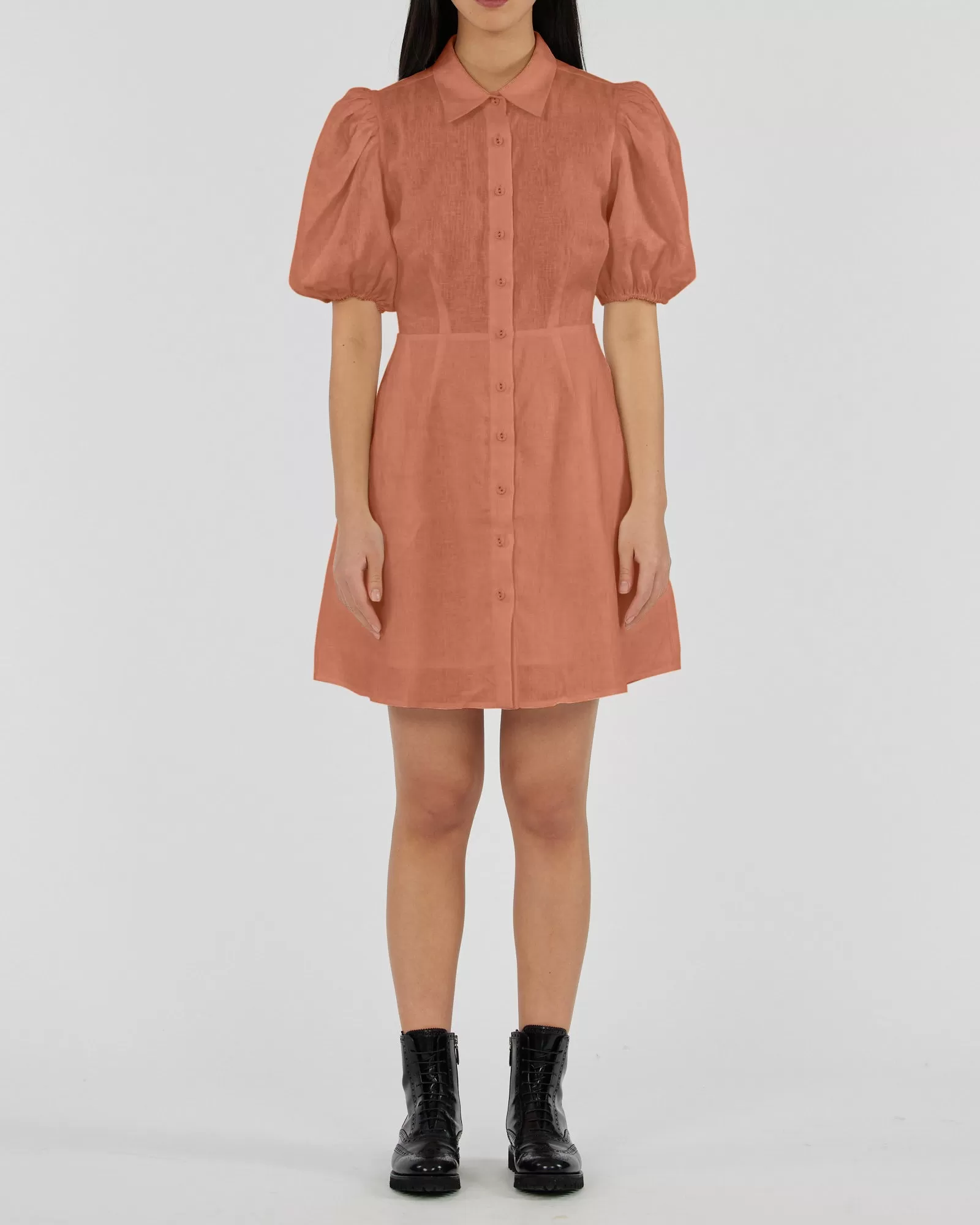 Julius Linen Mini Dress - Dusty Rose