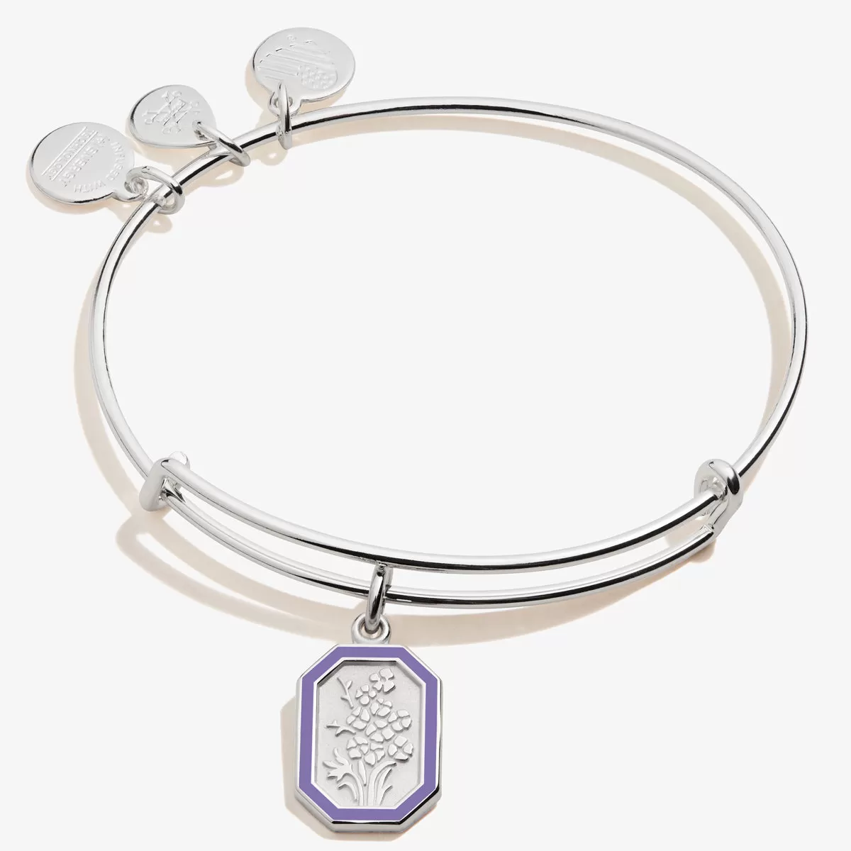 July Larkspur Flower Charm Bangle