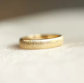 June Brushed 4Mm Gold Wedding Band, Florentine Rigato Finish