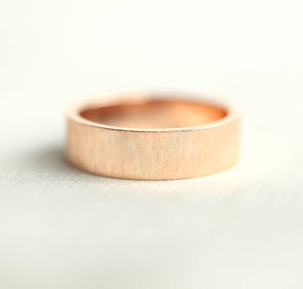 June Brushed 4Mm Gold Wedding Band, Florentine Rigato Finish