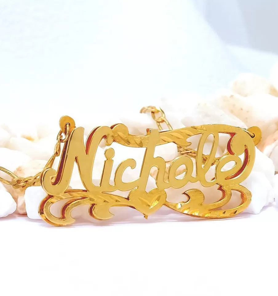 Kids Double Plated 3D Name Necklace