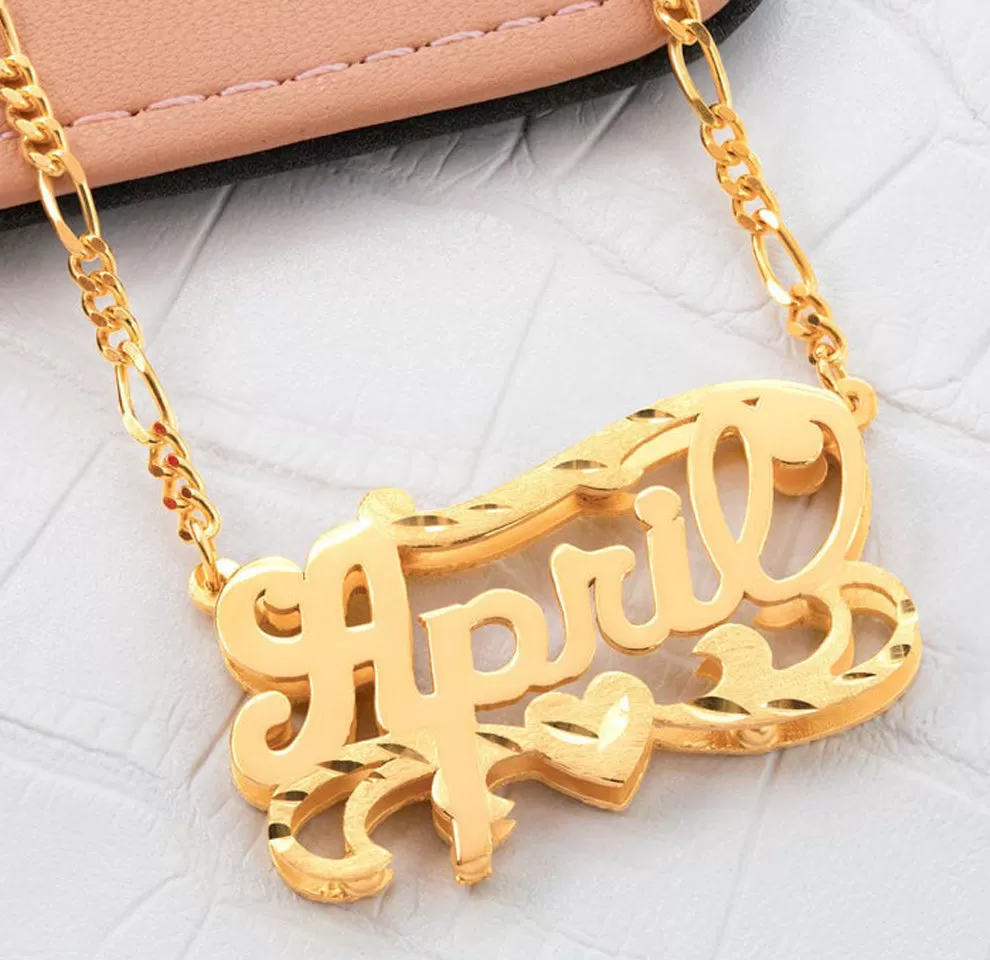 Kids Double Plated 3D Name Necklace