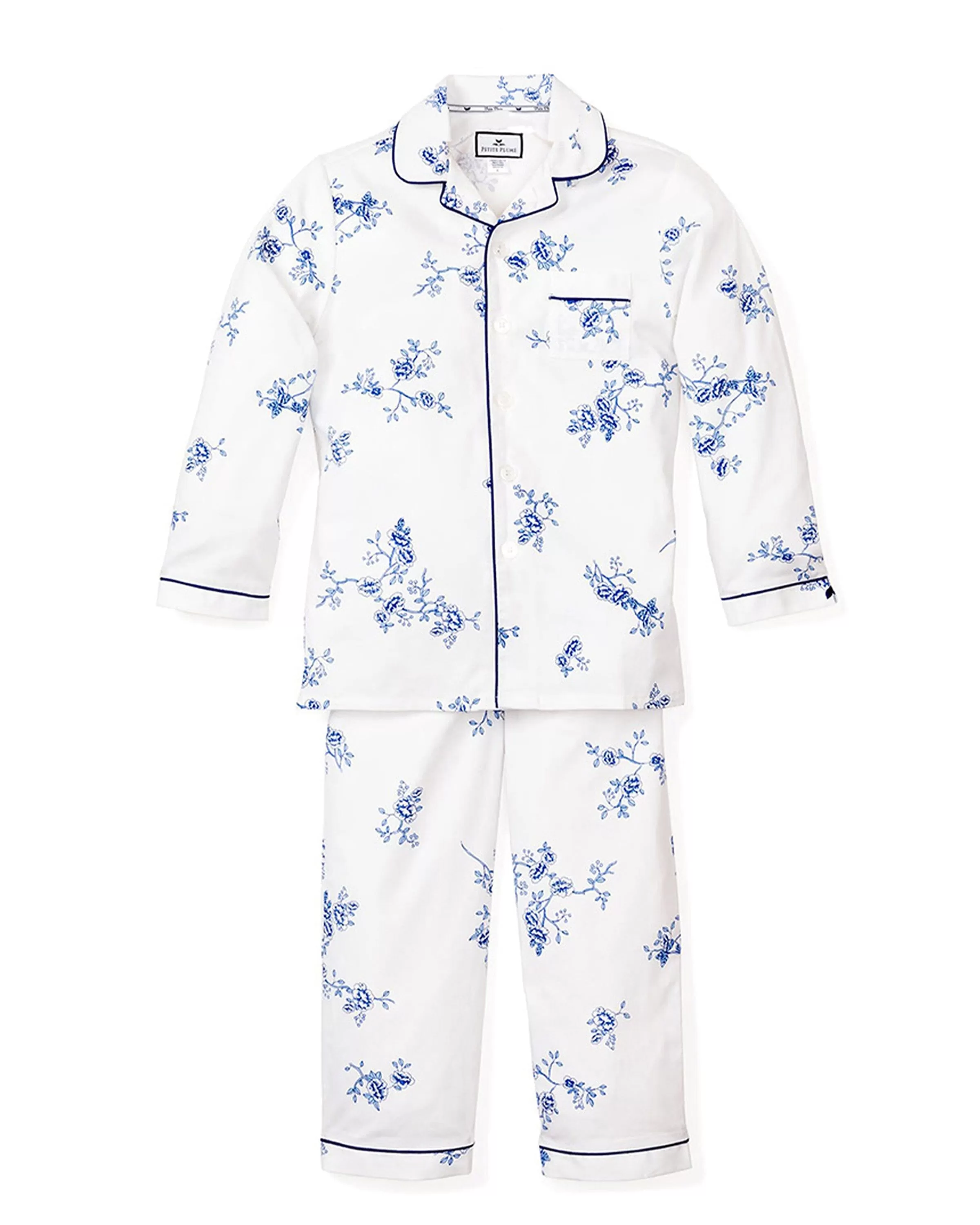 Kid's Twill Pajama Set | Indigo Floral