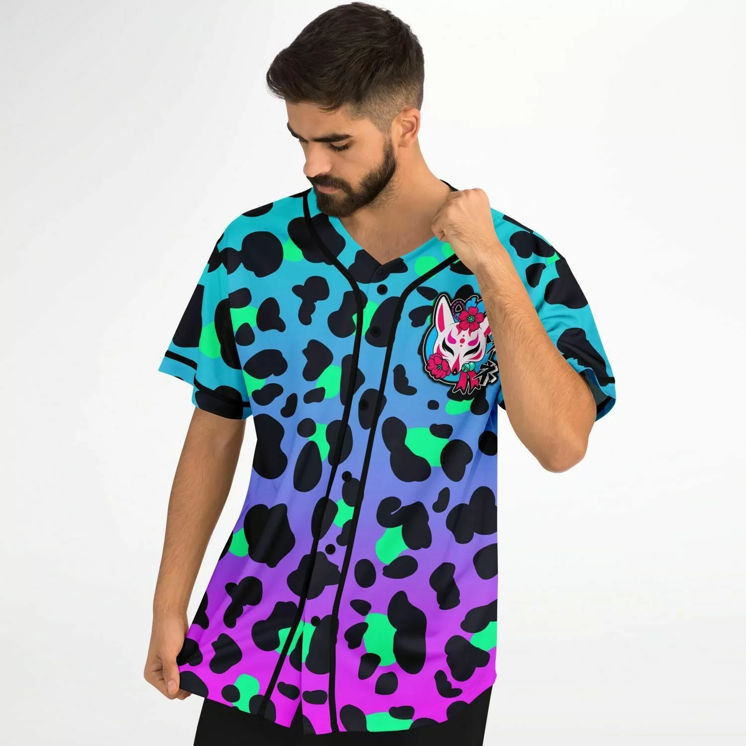 Kitsune Blue Leopard Premium Jersey