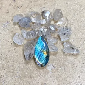 Labradorite Long Teardrop Pendant - Grace