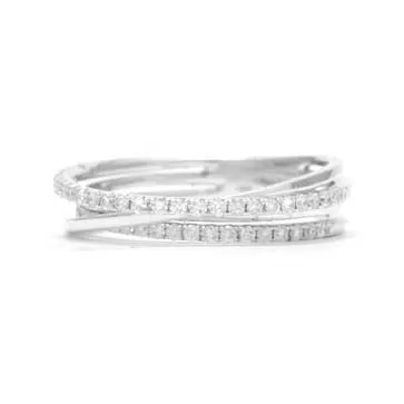 Ladies Crisscross Diamond Ring