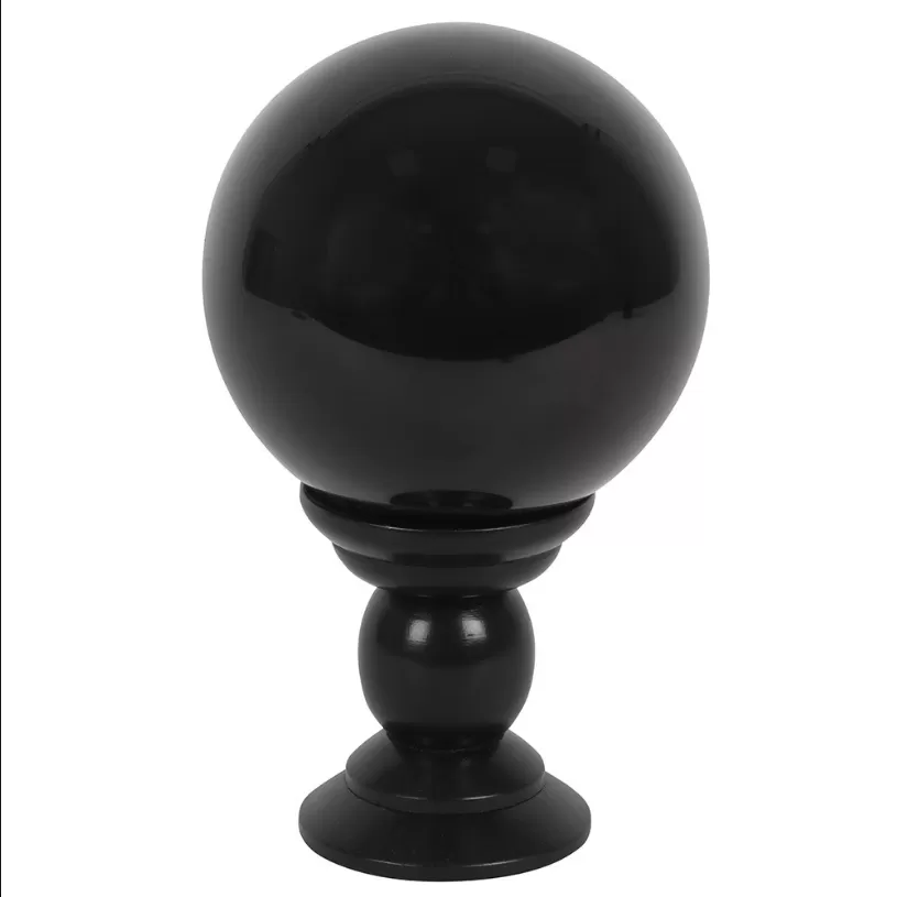 Large Black Crystal Ball on Stand