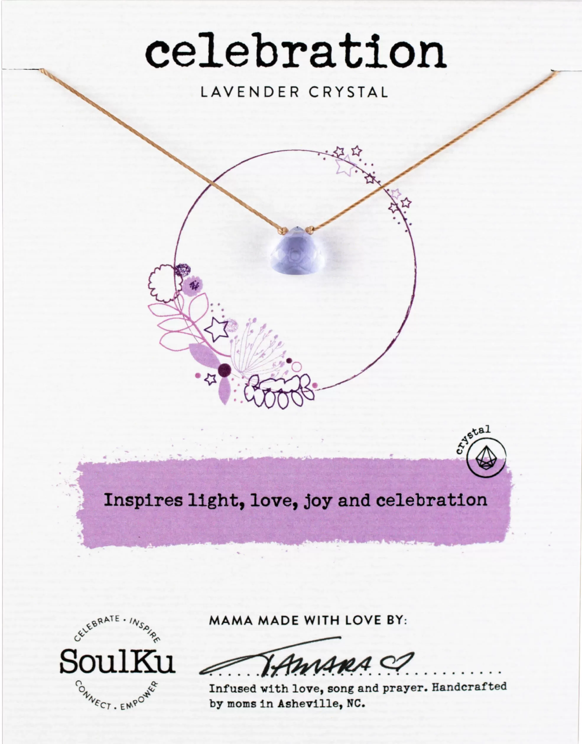 Lavender Crystal Soul Shine Necklace for Celebration