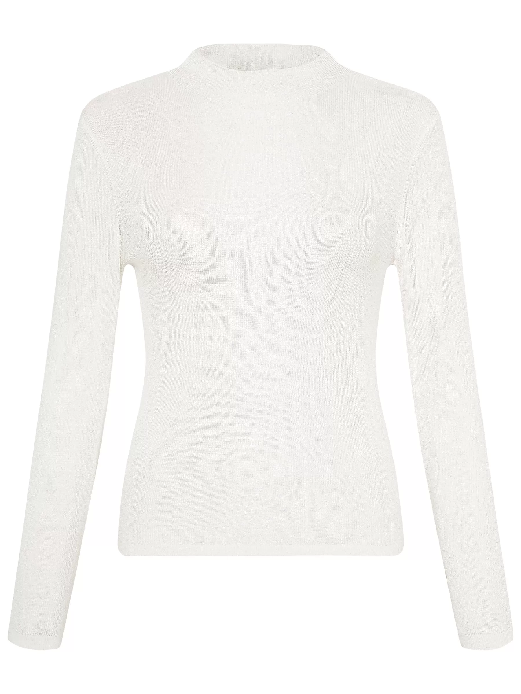 Long Sleeve High Neck Knit Top