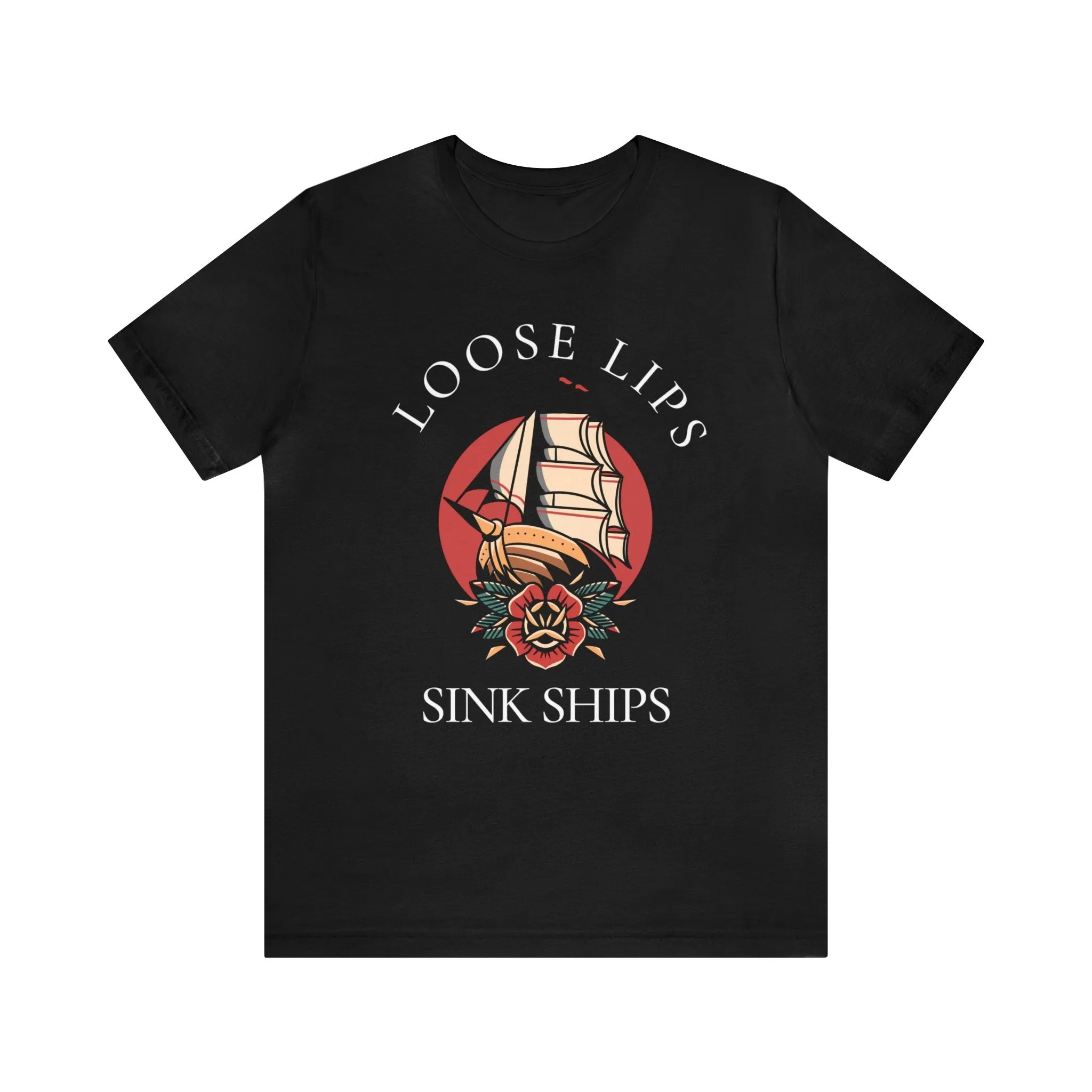 Loose Lips Sink Ships Tattoo T-shirt / Traditional Tattoo Tee Shirt / Punk Rock Clothing Tshirt Rockabilly Psychobilly Freak Goth