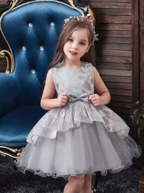 Lovely Sleeveless Tutu Baby Flower Girl Dresses Tulle Floral Kids Dress