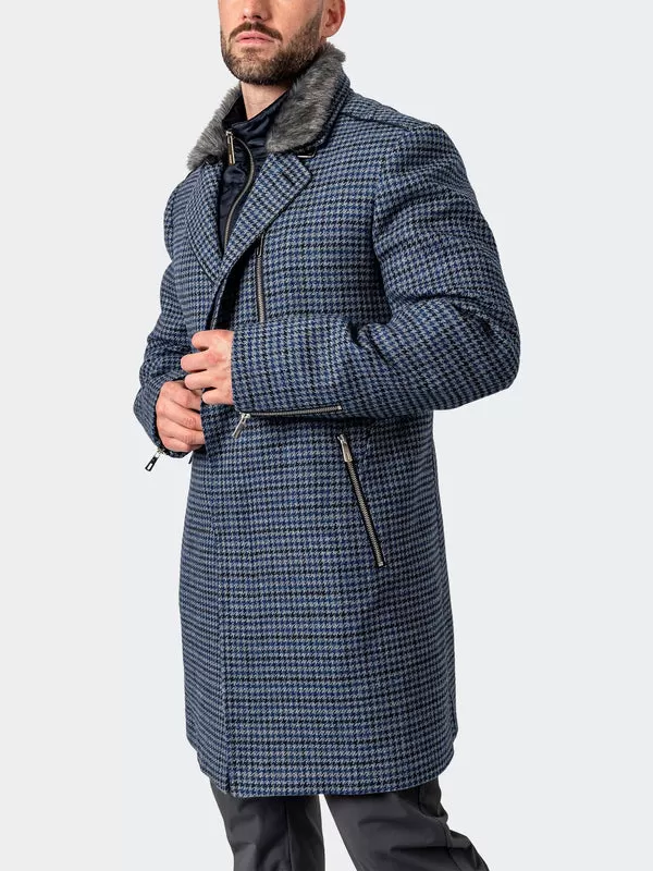 Maceoo Jacket | Peacoat HoundsTooth Blue