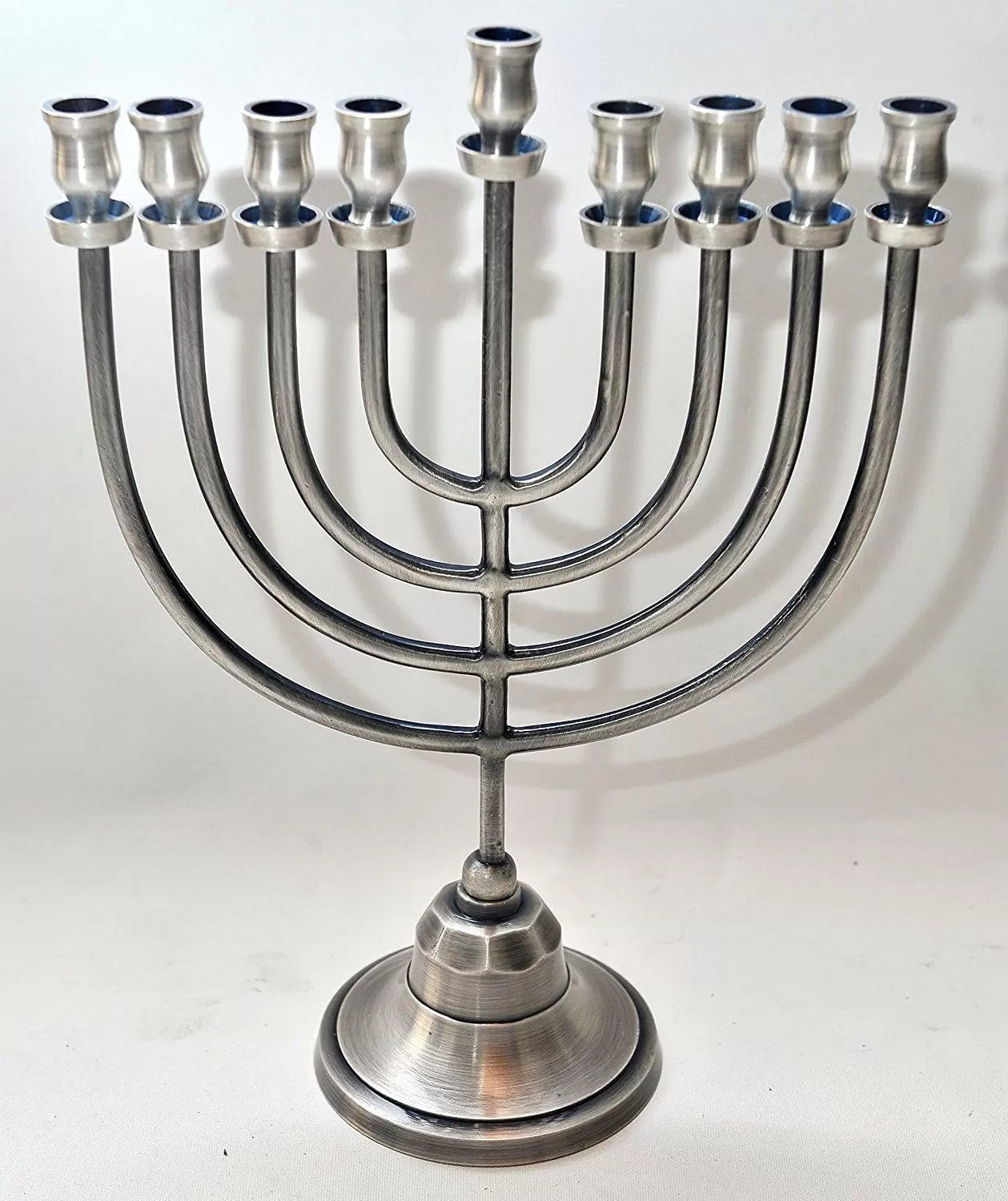 Menorah Hanukkiah Puter from Holy Land Jerusalem H/30 x W/22 cm