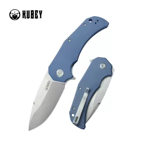 Mikkel Willumsen Design Bravo one Drop Point Outdoor Folding Camping Knife Blue G10 Handle 3.39 Beadblast AUS-10 KU319A