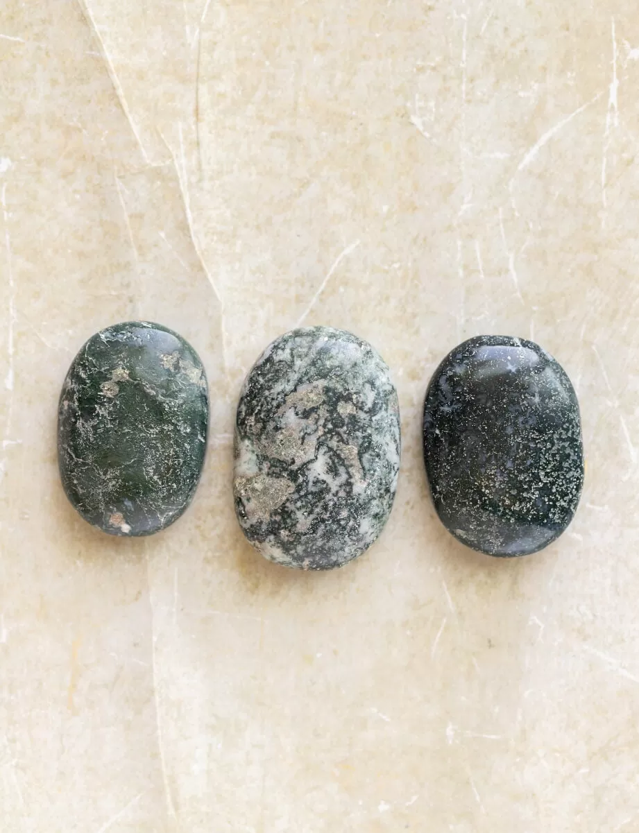 Moss Agate Palm Stone for Emotional Balance