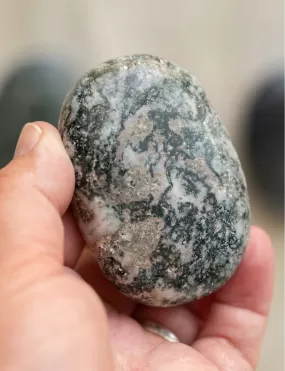 Moss Agate Palm Stone for Emotional Balance