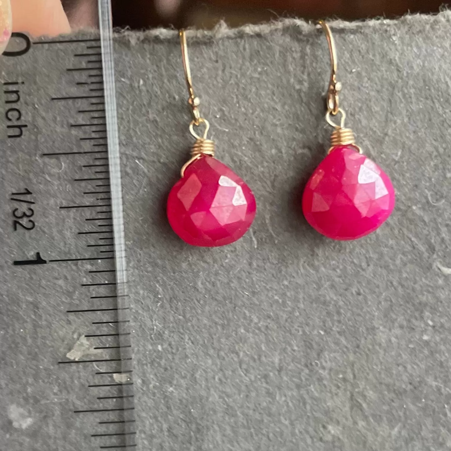 Mystic Pink Chalcedony Earrings, OOAK