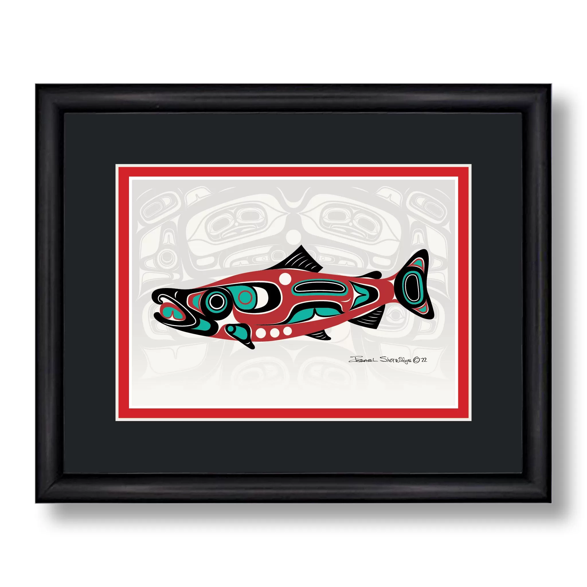 Northwest Salmon & House Screen - Formline Art Cards