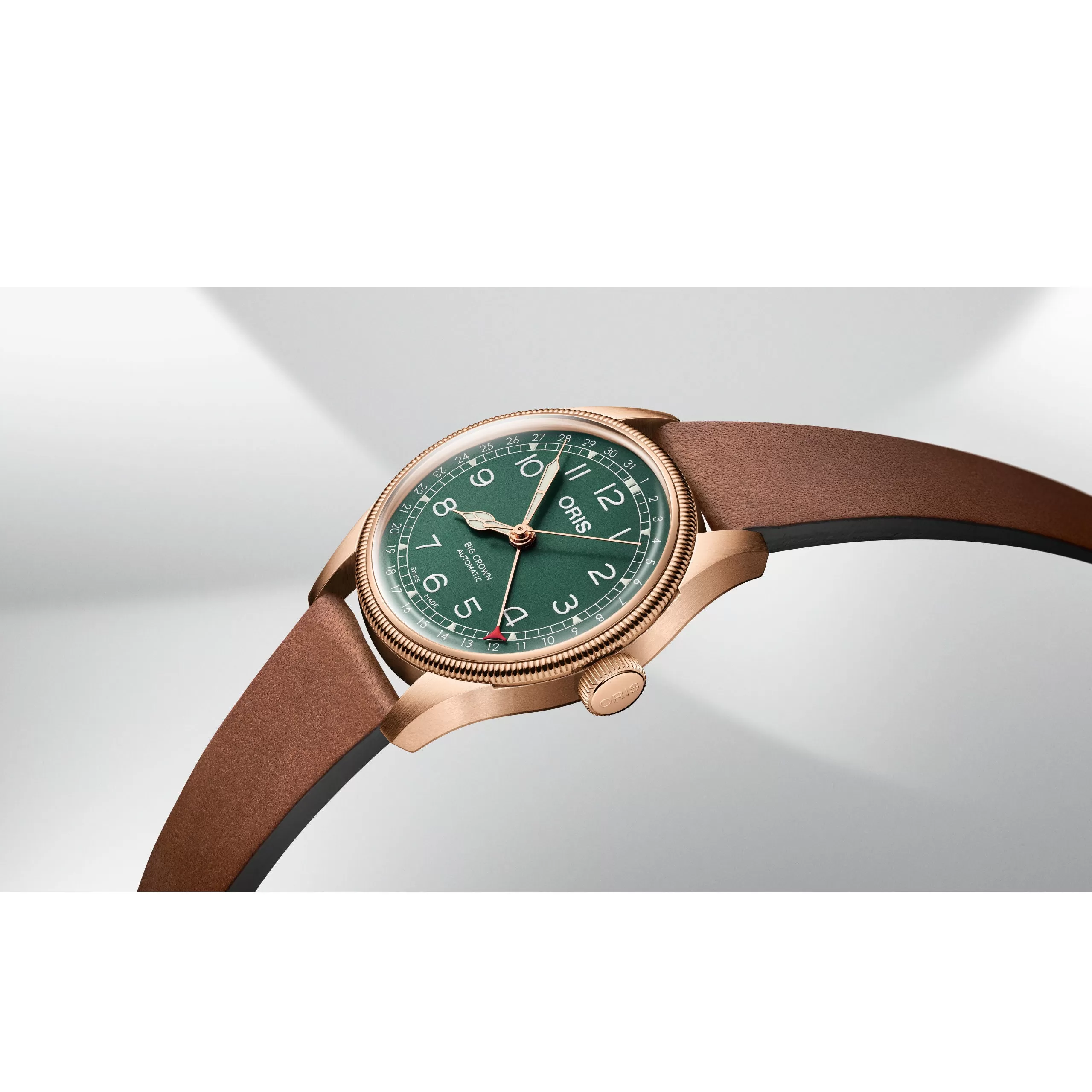 Oris 40MM Big Crown Pointer Date 80th Anniversary Automatic Green Dial Bronze Watch