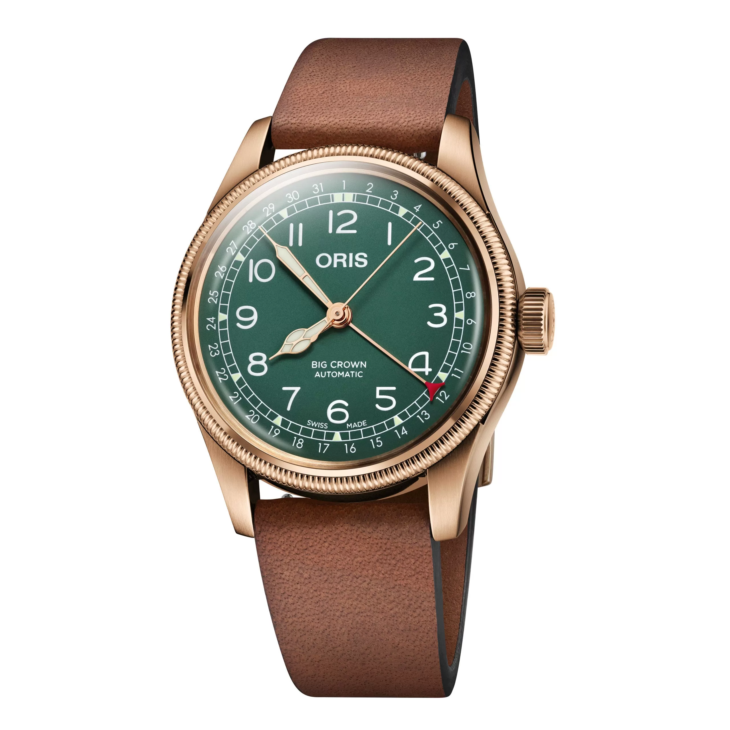 Oris 40MM Big Crown Pointer Date 80th Anniversary Automatic Green Dial Bronze Watch