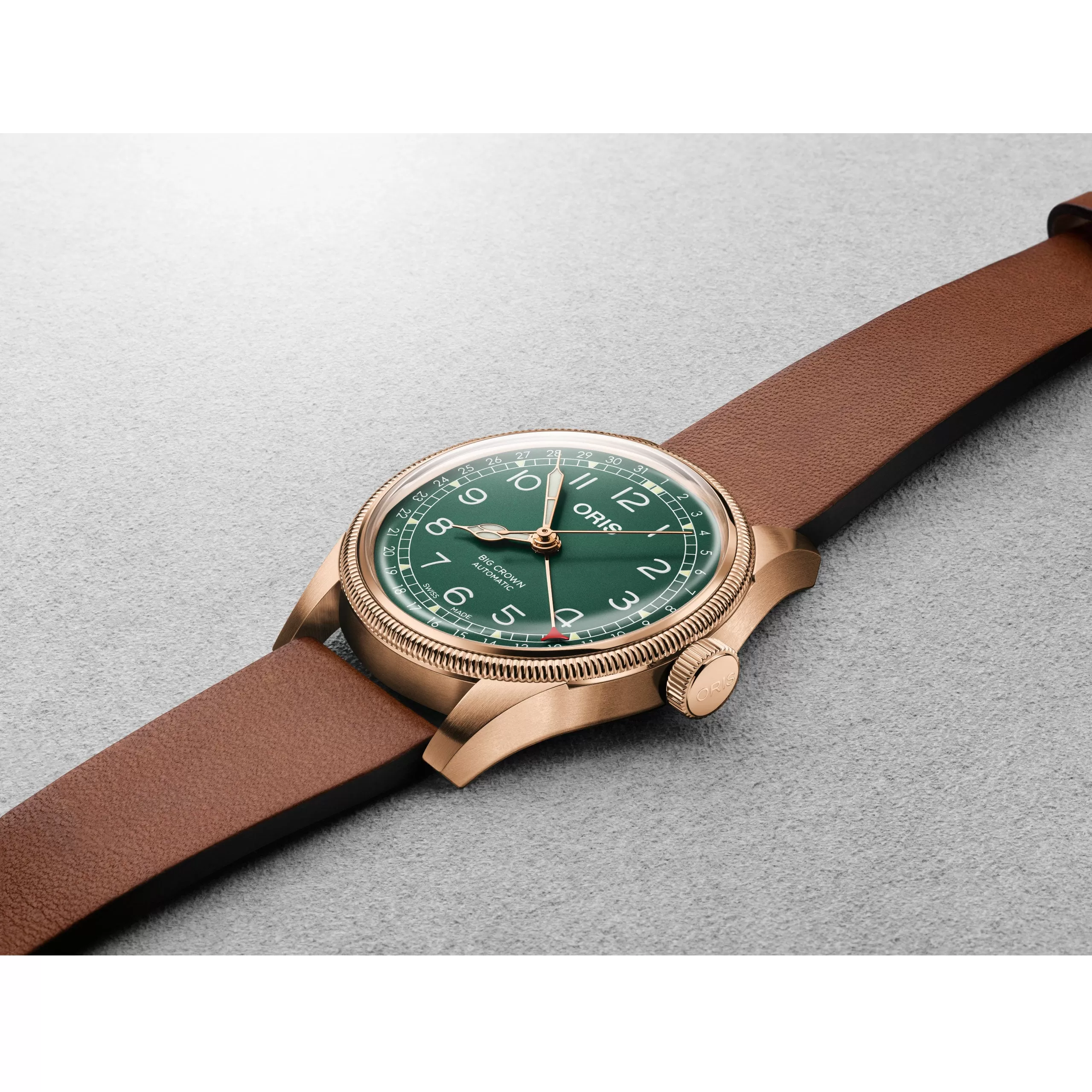 Oris 40MM Big Crown Pointer Date 80th Anniversary Automatic Green Dial Bronze Watch