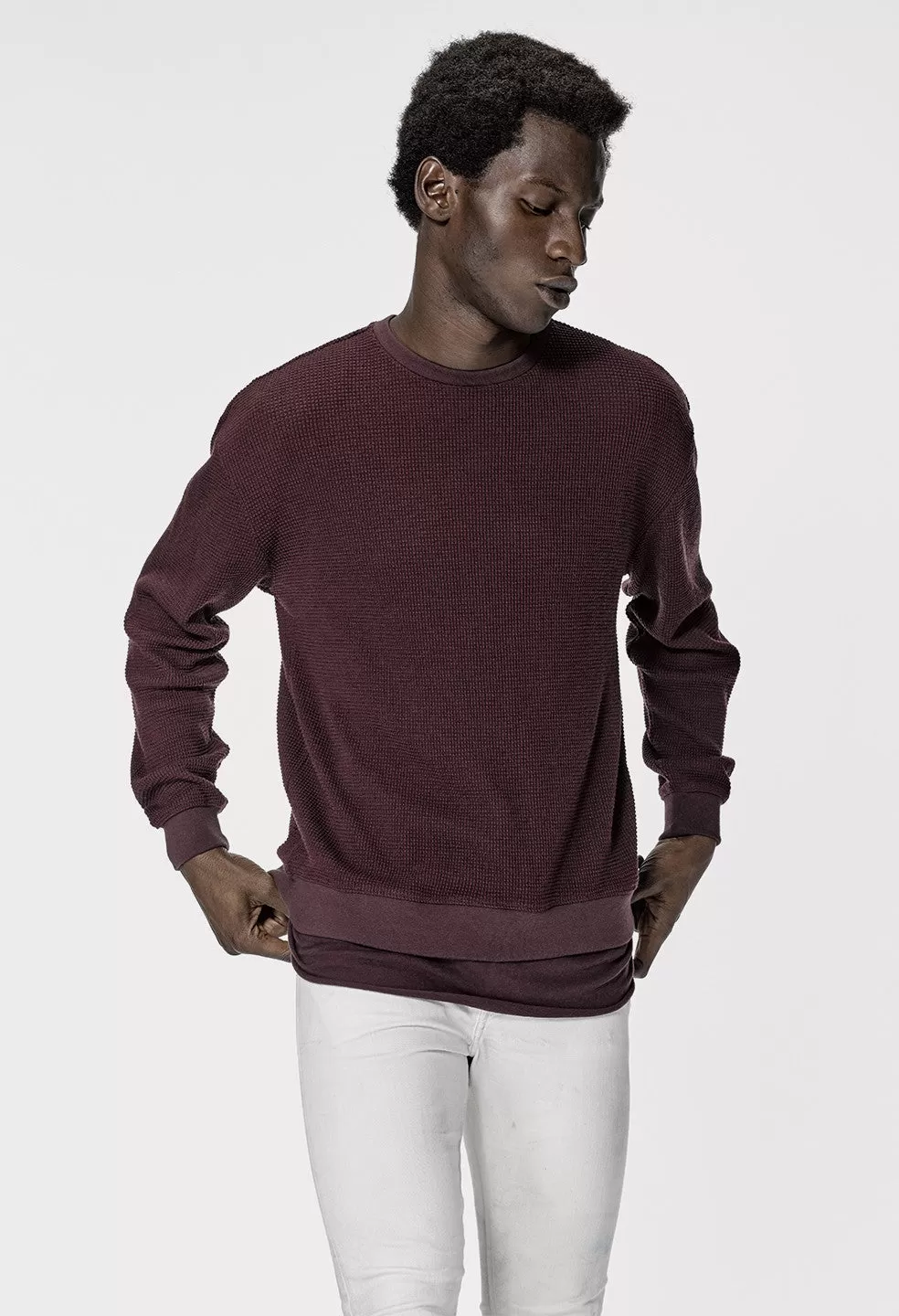 Oversized Thermal Crew / Maroon