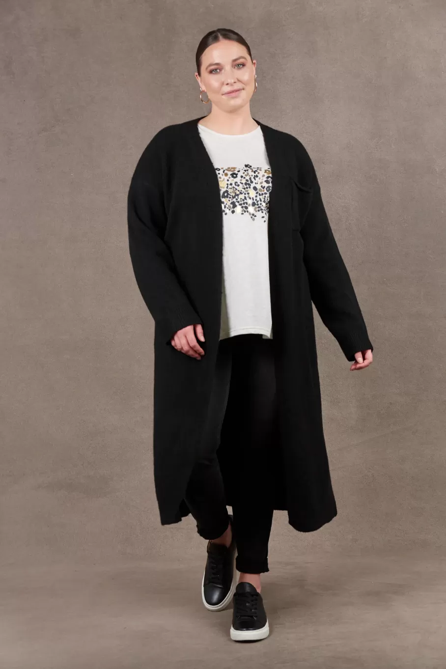 Paarl Longline Cardigan, Black