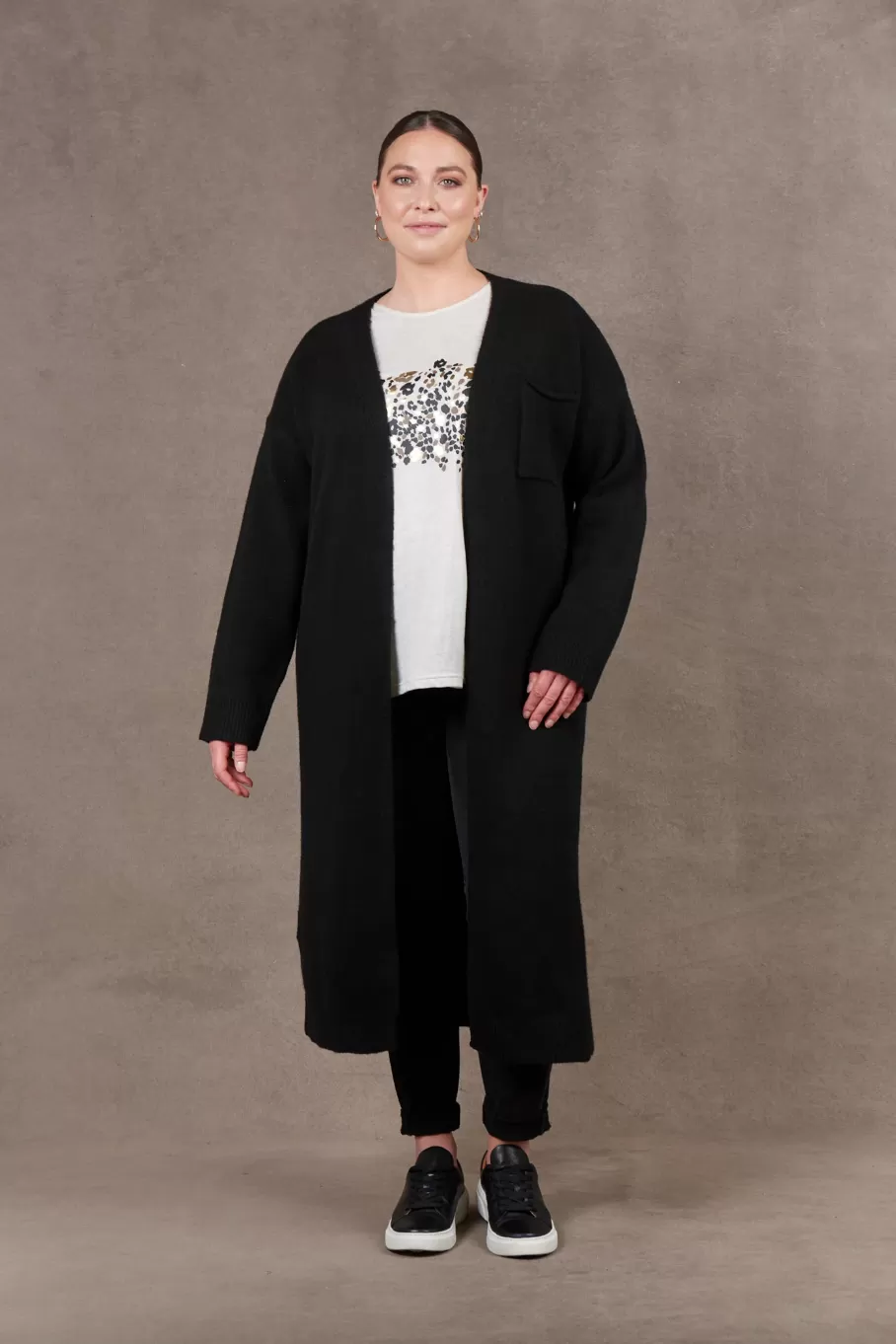 Paarl Longline Cardigan, Black