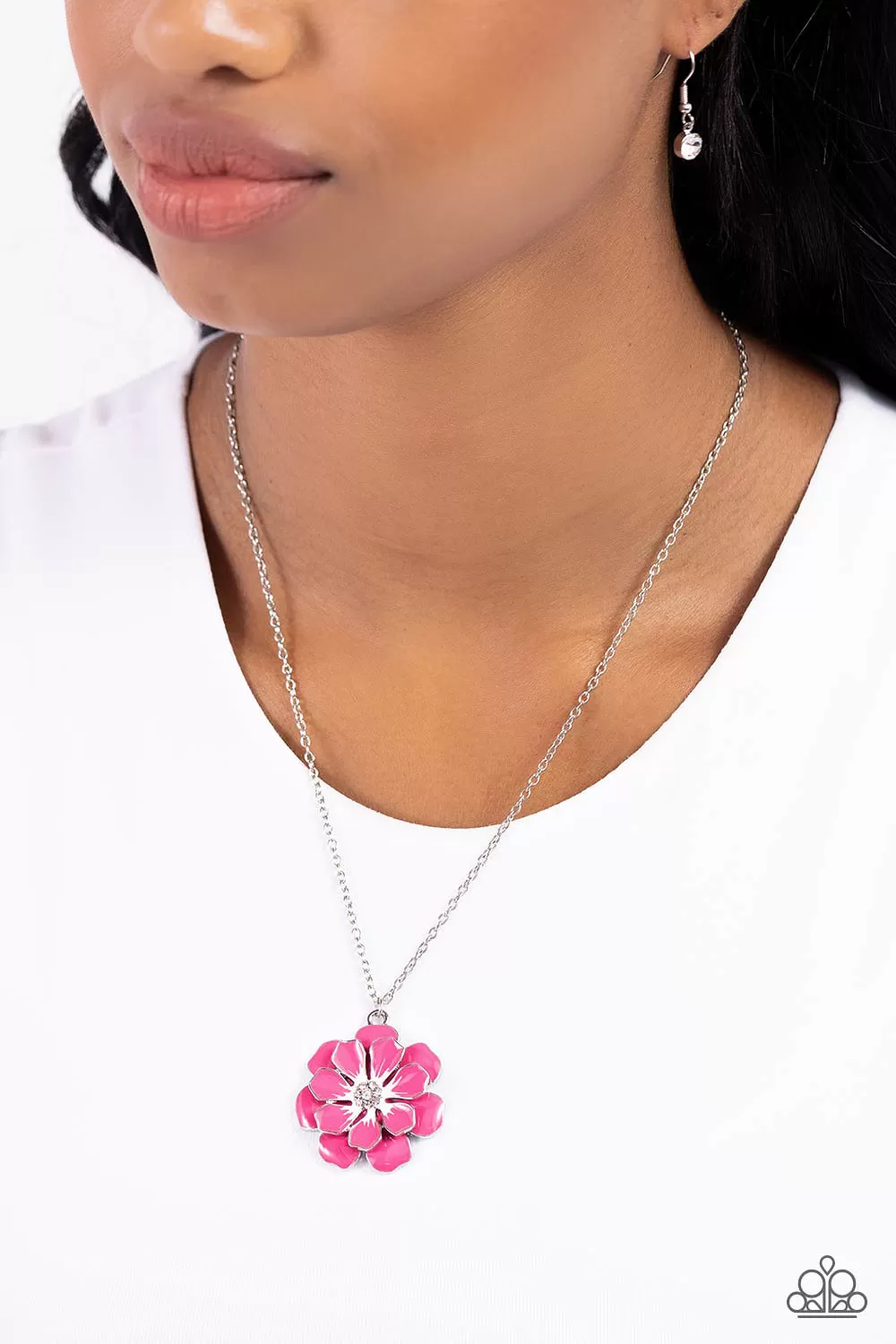 Paparazzi Beyond Blooming Pink Necklace & Earring Set