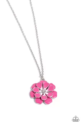 Paparazzi Beyond Blooming Pink Necklace & Earring Set