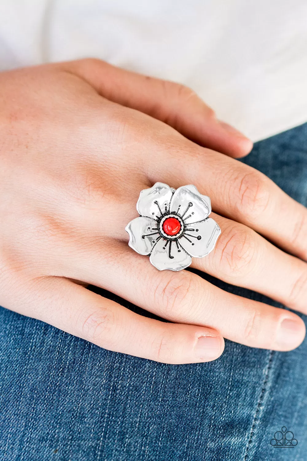 Paparazzi Boho Blossom - Red Ring