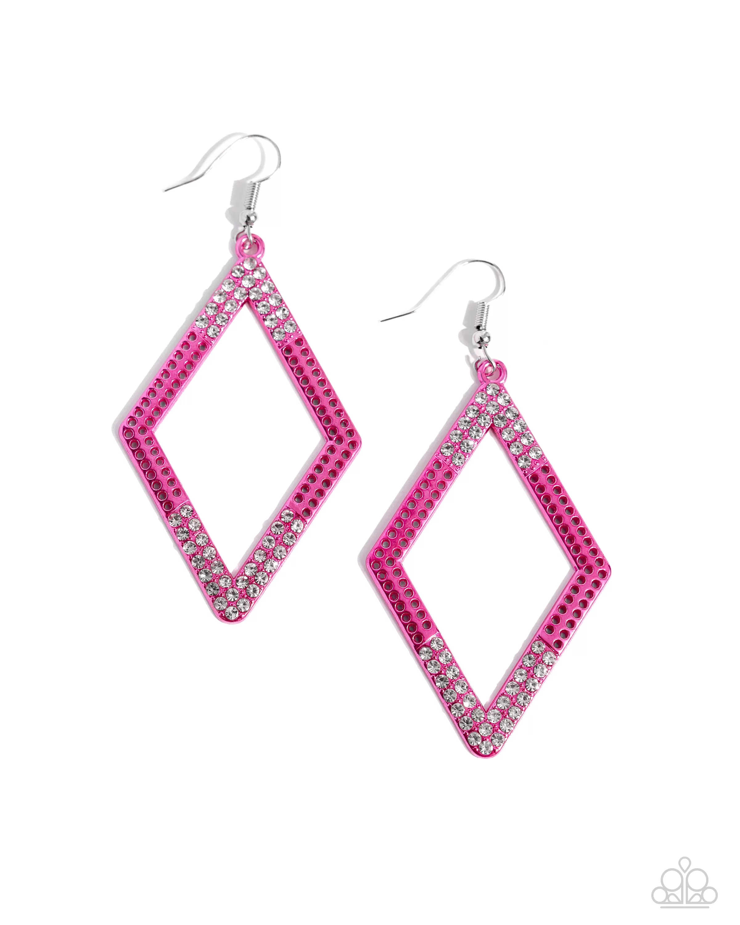 Paparazzi Eloquently Edgy Pink Earrings