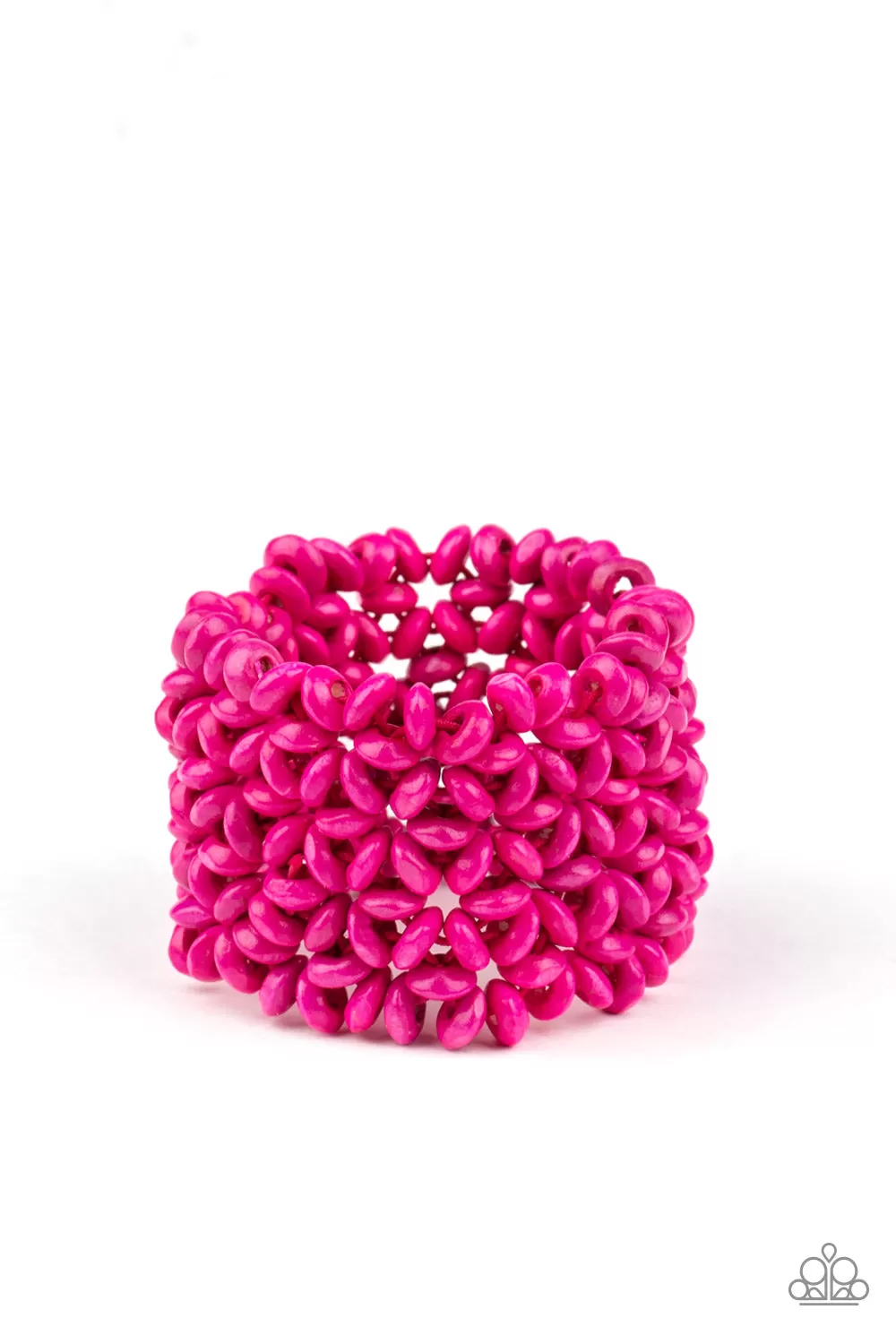 Paparazzi Island Expression - Pink Wood Bracelet