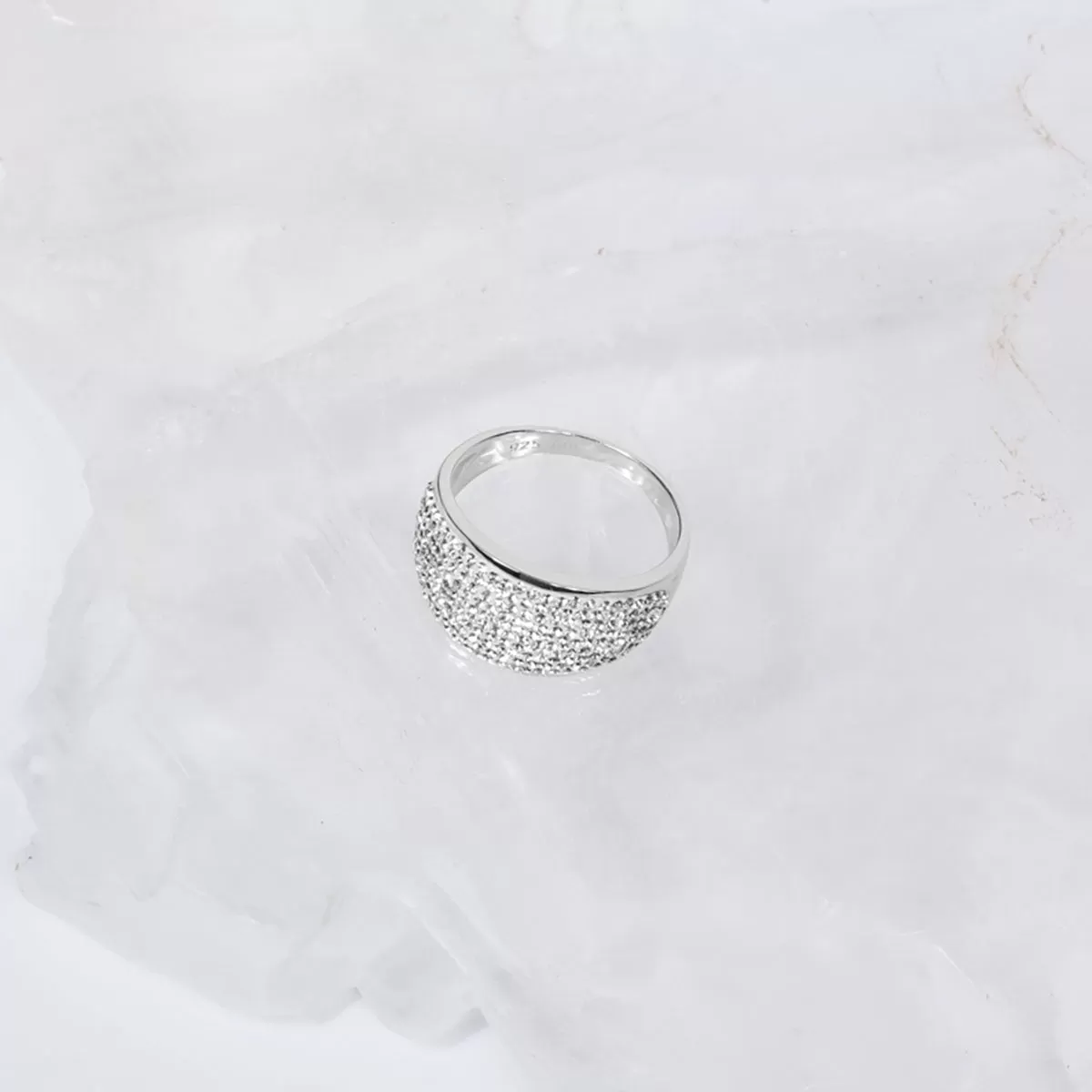 Pave Swarovski Crystal Curved Ring