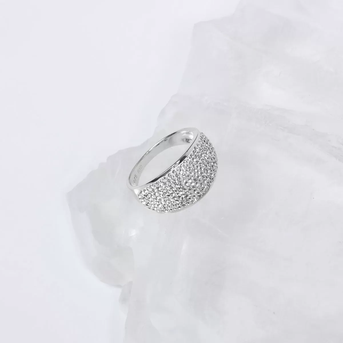 Pave Swarovski Crystal Curved Ring