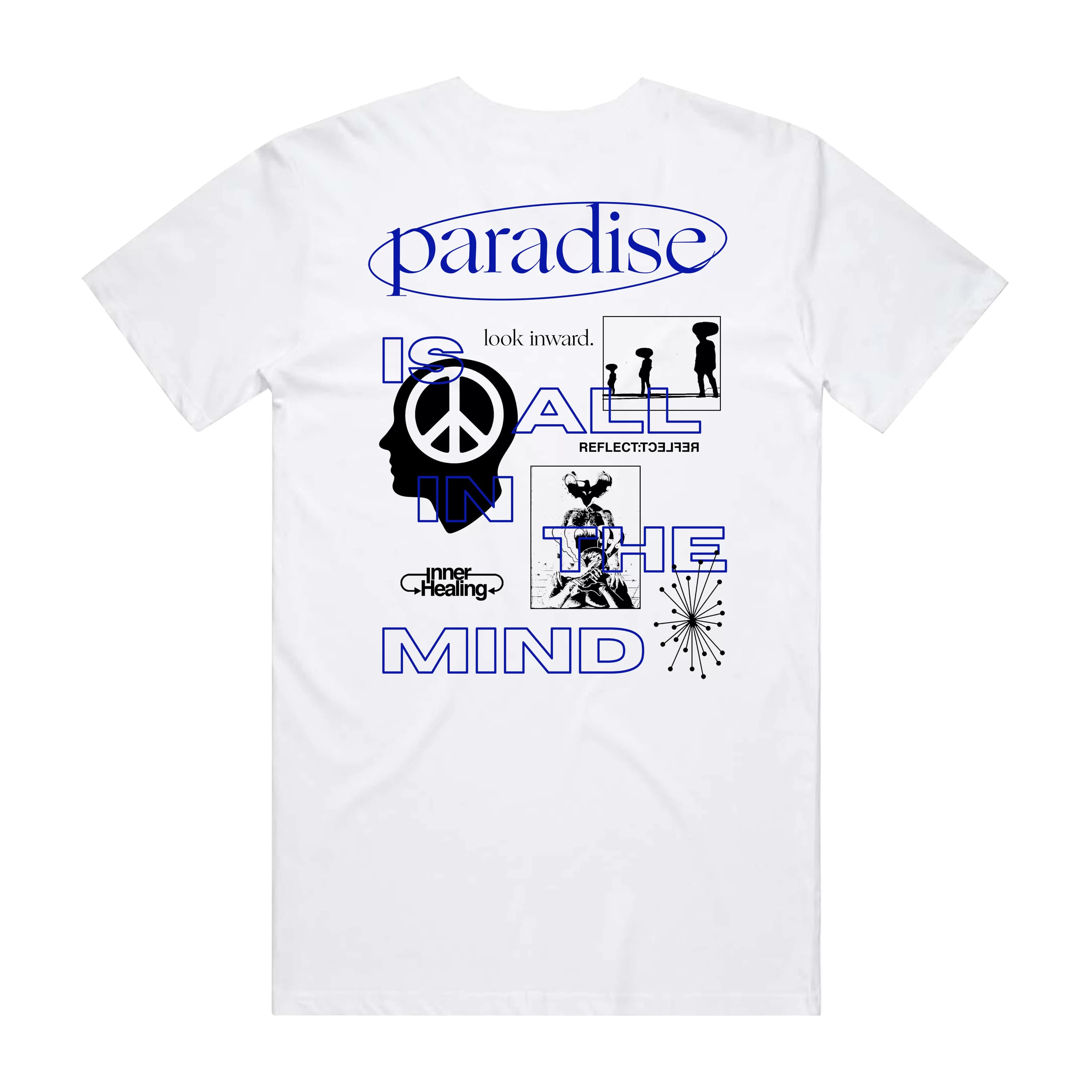 PEACE TEE WHT/BLK/RYL